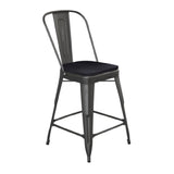 Flash Furniture ET-3534-24-BK-PL1B-GG Carly Bar Stool 500 Lb. Weight Capacity