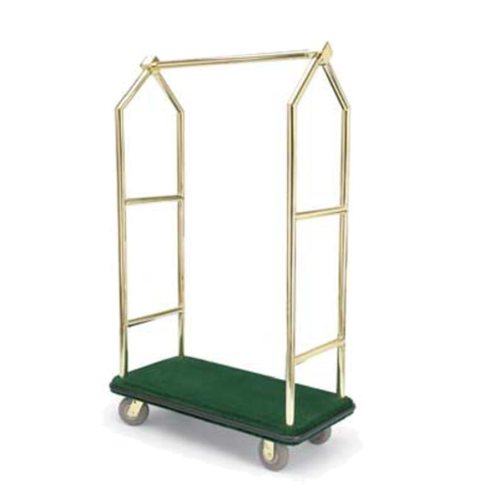 Forbes Industries 2443 Specialty Luggage Cart 1-1/2" Dia. Tubular Polished Brass Superstructure With Cubes At Top