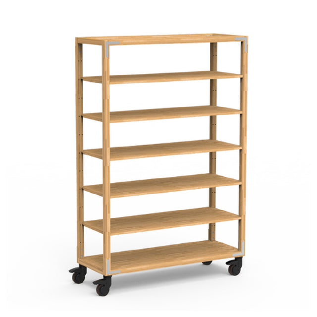 Steelite MGCCAN09NSXW Canvas Five Shelf Unit Natural Brushed Stainless Steel On Casters