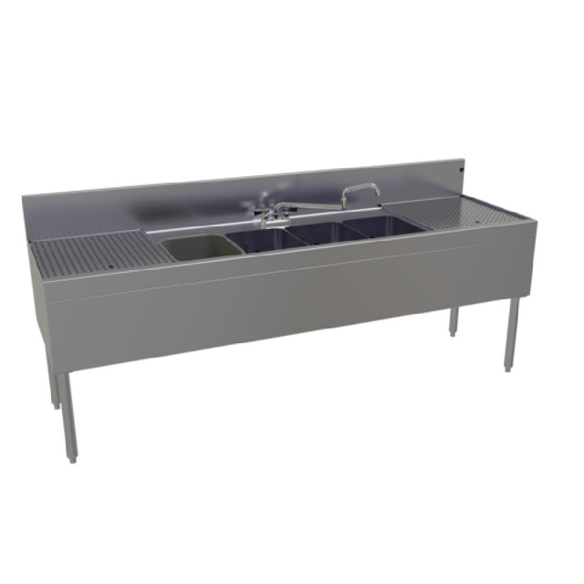 Glastender FSB-84-S Underbar Sink Unit Four Compartment 84"W X 24"D