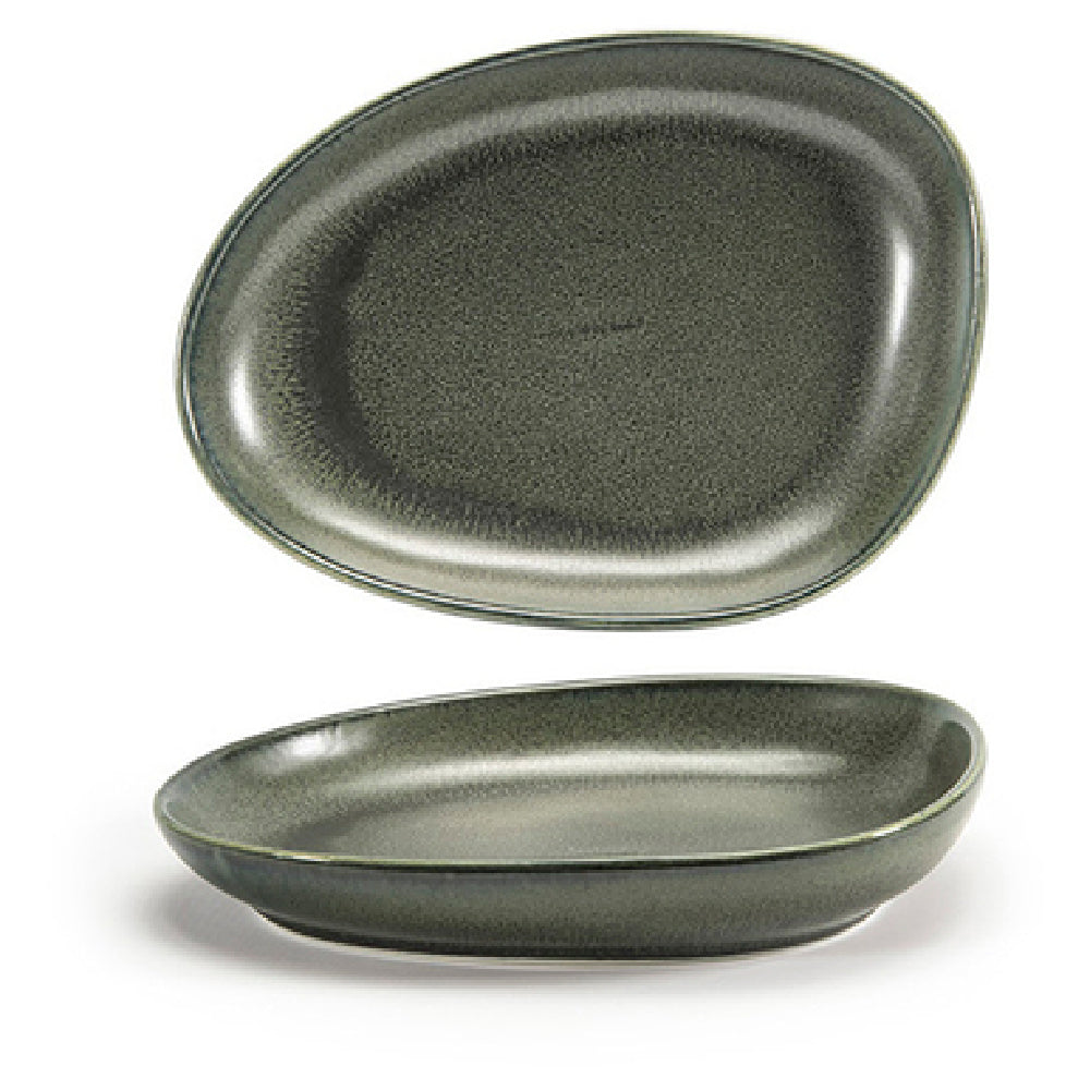 FOH DSP032DGP23 Kiln® Plate 8" X 6" X 1" Oval