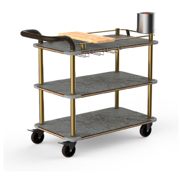 Steelite MGCRNX03GBXX Mogogo Buffet Solutions Roll'n Mixology Service Cart 41-1/2" X 21" X 40-1/2"H