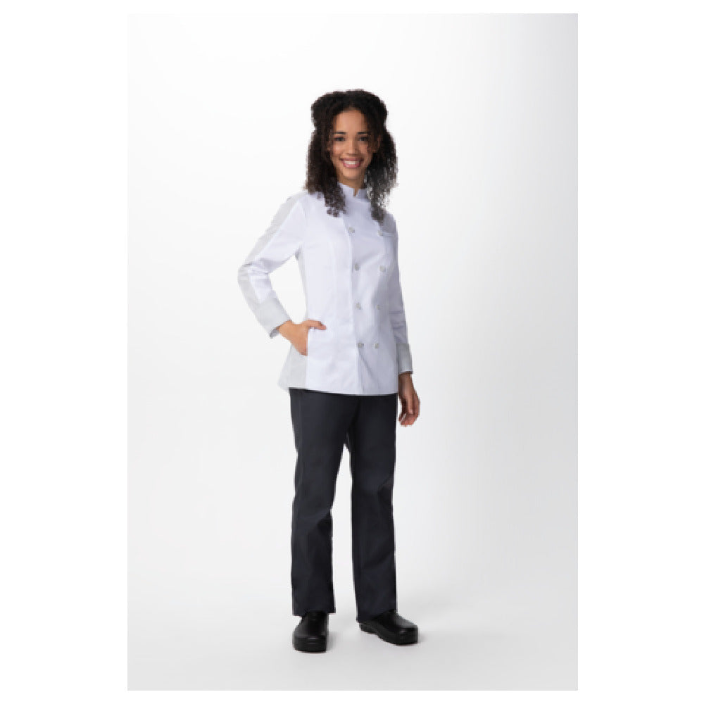 Chef Works CBN01W-WHT-XS Women's Mojave Chef Coat Double Breasted Long Sleeves