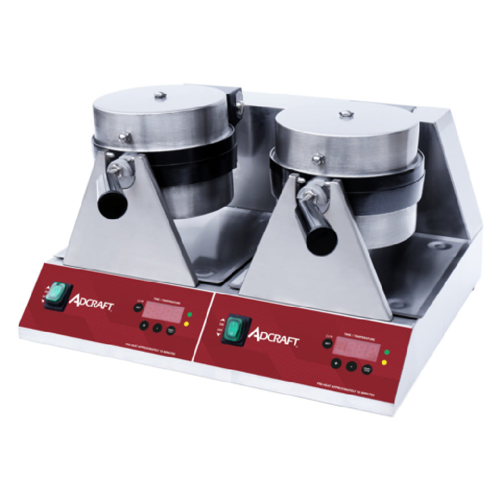 Admiral Craft BWM7R2S Adcraft Belgian Waffle Maker Double 7" Round Grids