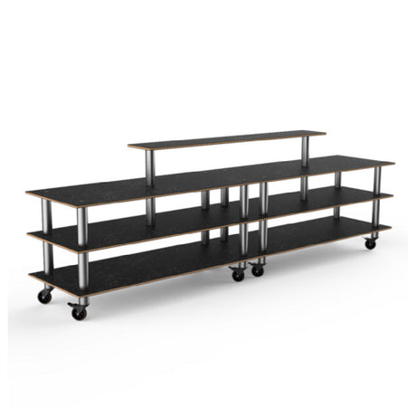 Steelite MGCMLB19MSXW - Modular Double Display Buffet Marble Black Stainless, 142.0" X 29.5" X 47.0"