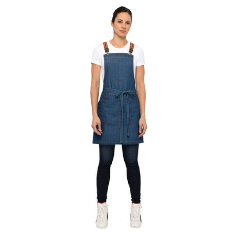 Chef Works ABS01WMDB0 Berkeley Women's Petite Bib Apron 29"L X 29"W Includes Suspender Set (XNS02-RUC)