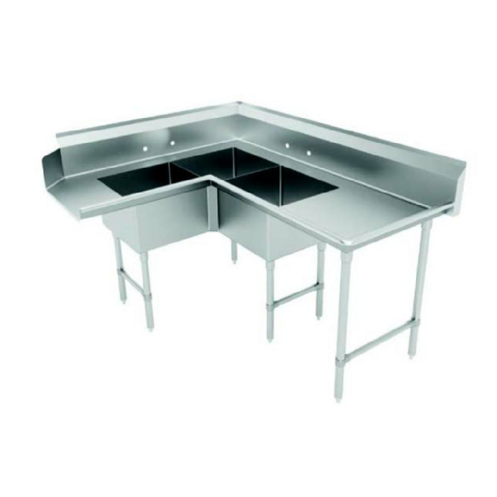 Advance Tabco DTC-3-K20-96L Corner Dishtable With 3-compartment Sink 96”W (3) 20" X 20" X 12" Bowls