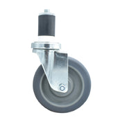 BK Resources 5SBR-3RA-GR - Swivel Caster, 1-1/2" Expanding Stem, 5" Gray Rubber Wheel
