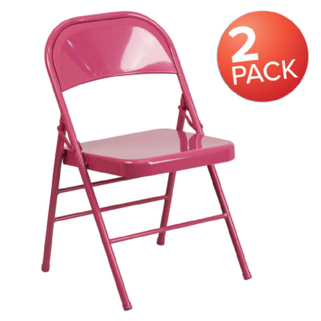 Flash Furniture 2-HF3-FUCHSIA-GG Hercules Colorburst Series Folding Chair 300 Lb. Weight Capacity