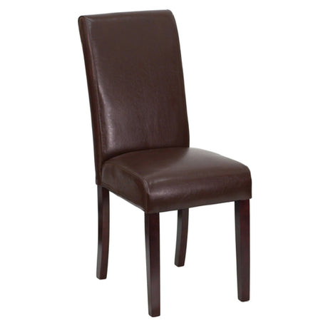 Flash Furniture BT-350-BRN-LEA-008-GG Parsons Side Chair 250 Lb. Weight Capacity