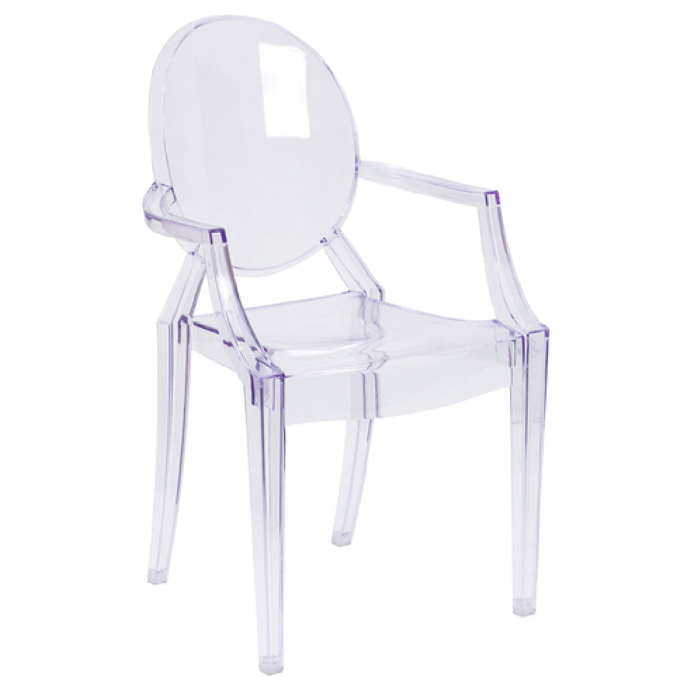 Flash Furniture FH-124-APC-CLR-GG Ghost Chair 400 Lb. Weight Capacity Plain Back