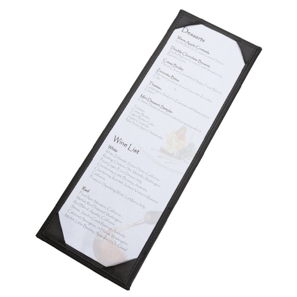 Winco LMS-414BK Menu Cover Single Bar Size