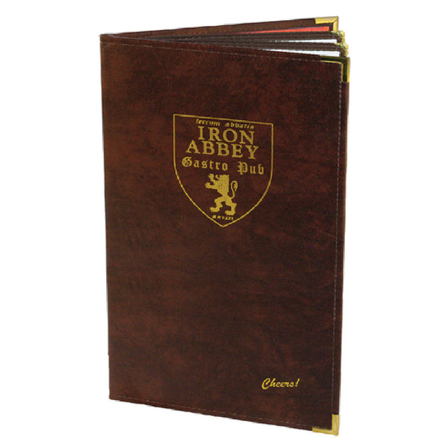 Menu Solutions ES660J Menu Cover Holds 8-1/2" X 14" Inserts Quad Panel Booklet With 6 Views