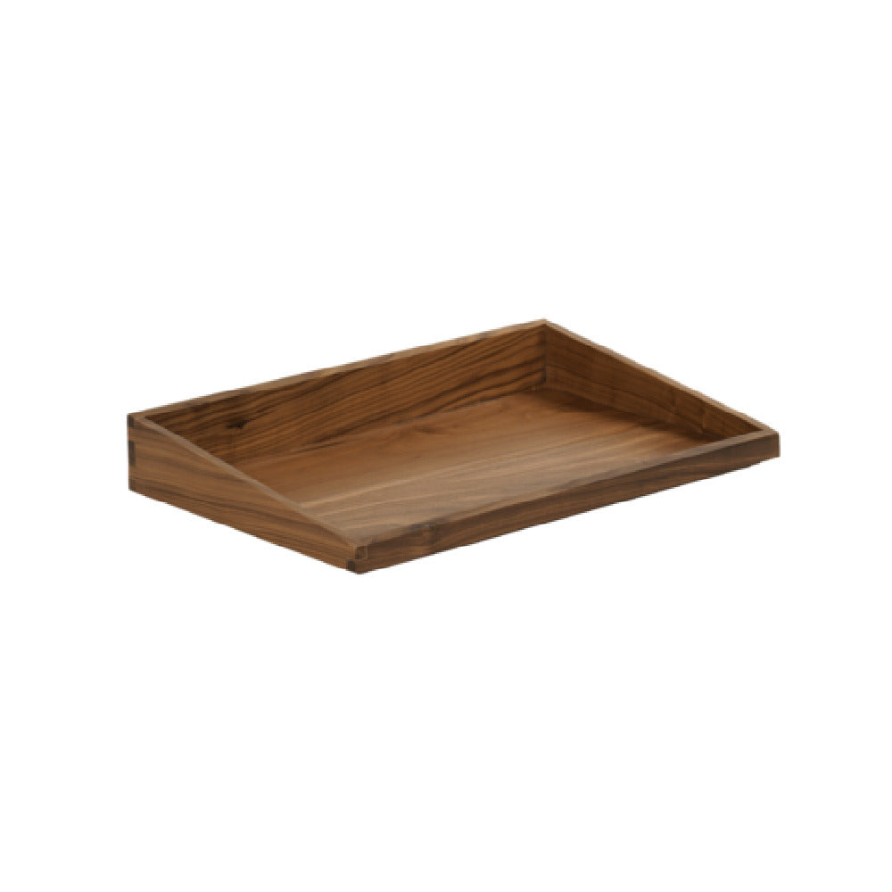 Cal Mil 23442-1220-78 Angled Tray Box 12"W X 20"D X 3"H Walnut