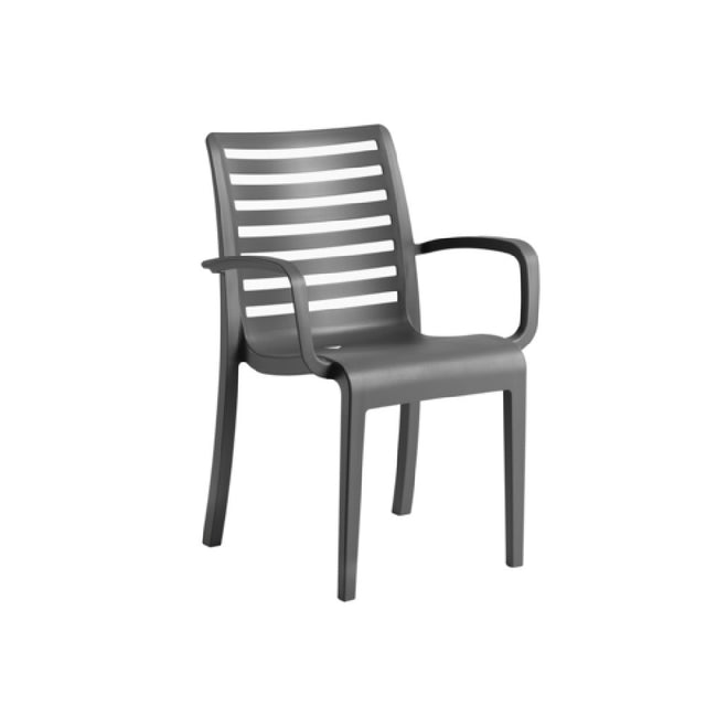 Grosfillex UT945002 - Astoria Stacking Armchair, 23.6"W X 23.4"D X 34.7"H, Technopolymer With Air Molding Technology