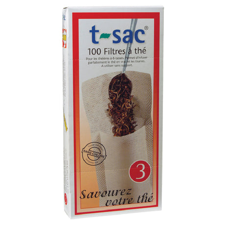 Harold Import Co. 1603 T-Sac® Filter #33-8 Cup Disposable Paper Filter Loose Tea Bags Natural