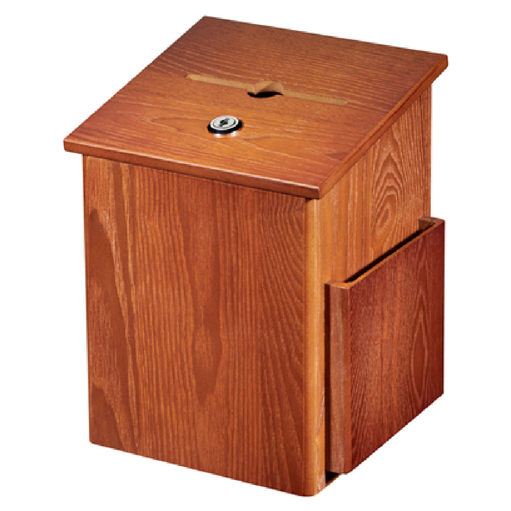 Alpine Industries ADI632-01-MEO Wood Suggestion Box 7-1/4" X 7-1/2" X 10"H Lock & Key