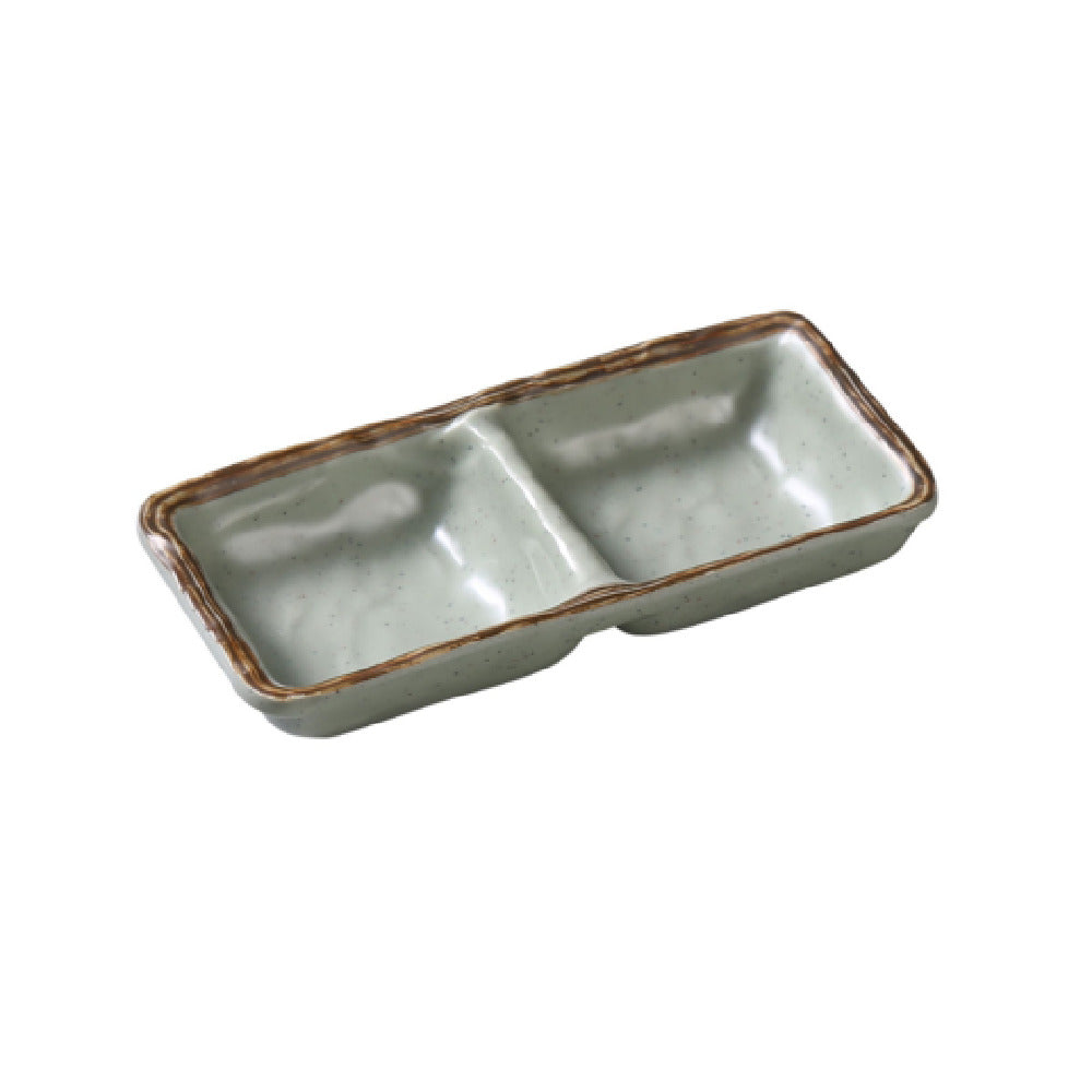 Yanco YO-4031 Yoto Double Sauce Dish (2) 5 Oz. Compartments 6"L X 2-3/4"W X 3/4"H
