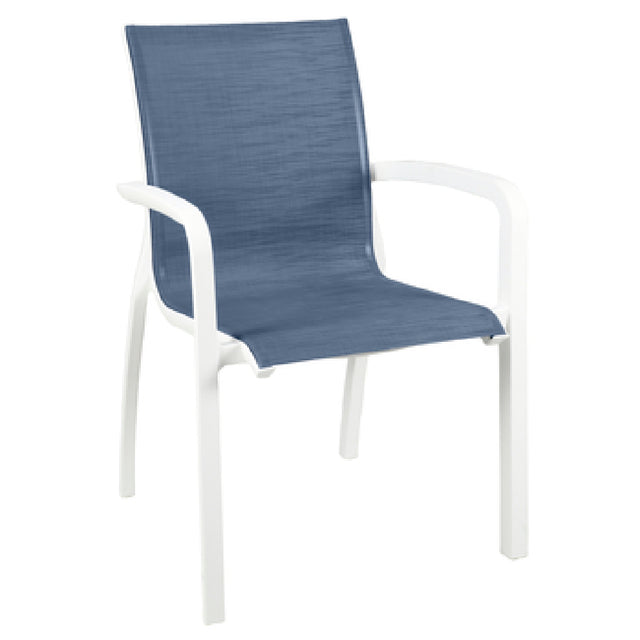 Grosfillex UT700096 Sunset Stacking Armchair Designed For Outdoor Use Textilene Fabric Sling