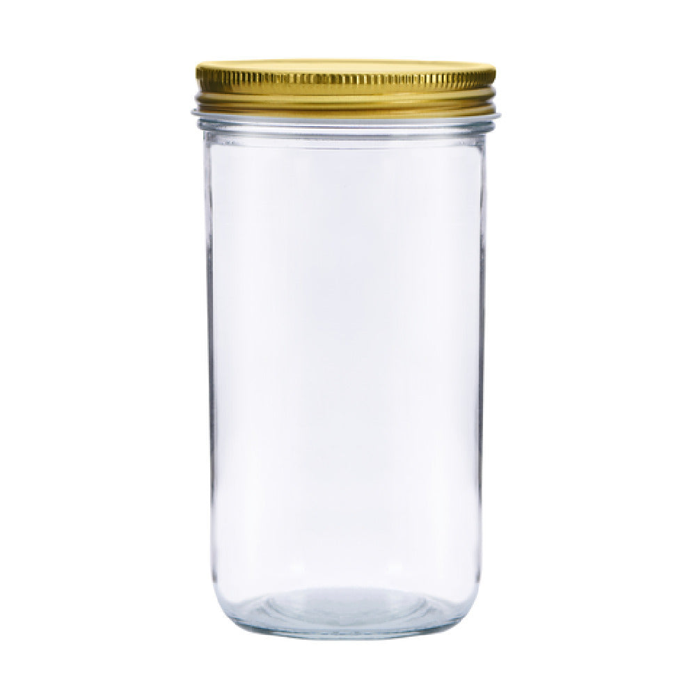 Libbey 109150 Jar With Metal Lid Set 21 Oz./94.6 Cl./384 Ml. Glass