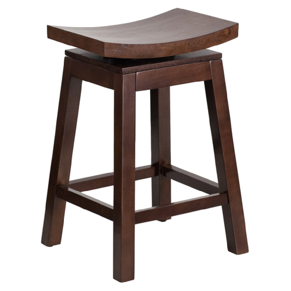 Flash Furniture TA-SADDLE-2-GG Swivel Bar Stool 26"H Seat Counter Height