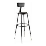 National Public Seating 6430HB-10 NPS® Heavy Duty Steel Stool With Backrest 32"-39"