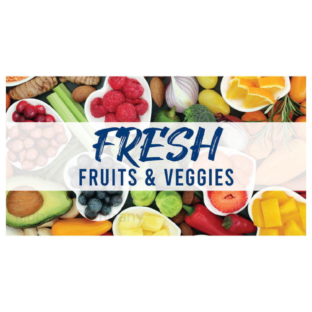 Hubert 12468 - Magnetic Sign, "Fresh Fruit & Veggies", 49"L X 26"H