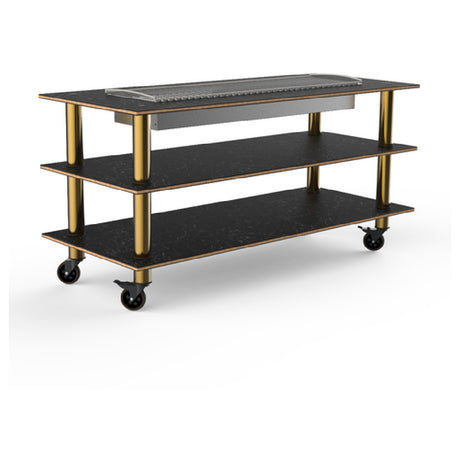 Steelite MGCMLD06MBXW Mogogo Buffet Solutions Modular Heat Table 3-tier 71" X 29-1/2" X 35"H