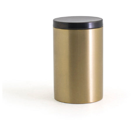 FOH RJR028GOS23 Round Stainless Jar With Lid Matte Brass With Matte Black Lid