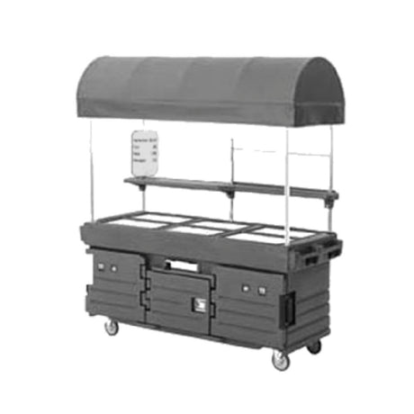 Cambro KVC856C158 CamKiosk® Cart With 6 Pan Wells And Beige Canopy 85-1/8" X 33-1/2" X 94"