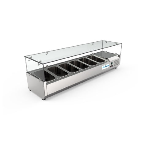 Koolmore SCDC-6P-SG Refrigerated Countertop Prep Unit 59"W (6) 1/3 Pan Capacity