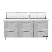 Continental Refrigerator D72N18C-D Designer Line Sandwich Unit 72"W Three-section
