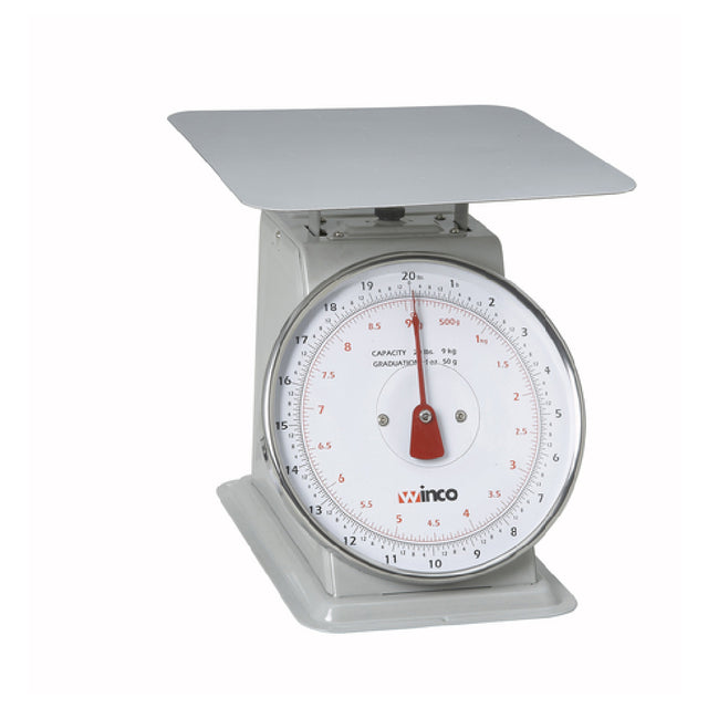 Winco SCAL-820 Receiving/Portion Scale 8" Dial 20 Lb./9.09 Kg. X 1 Oz./50 G.