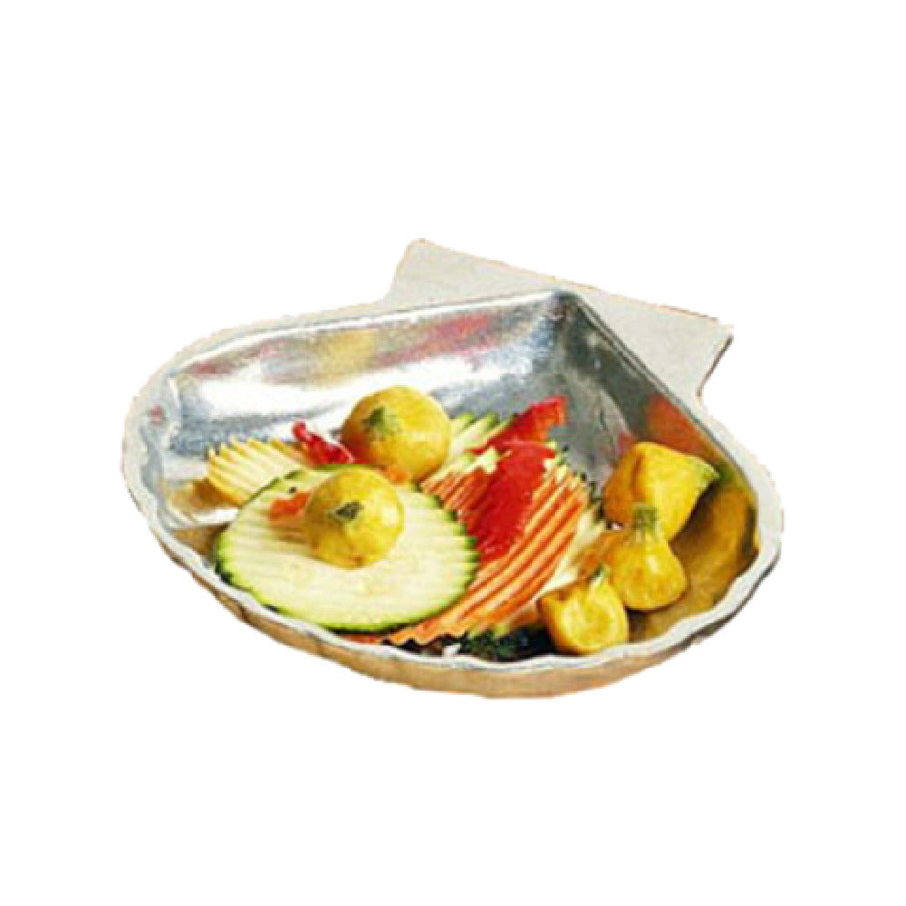 Bon Chef 5040 Clam Shell Dish 6-1/8" X 6-3/8" Aluminum With Pewter-Glo Finish