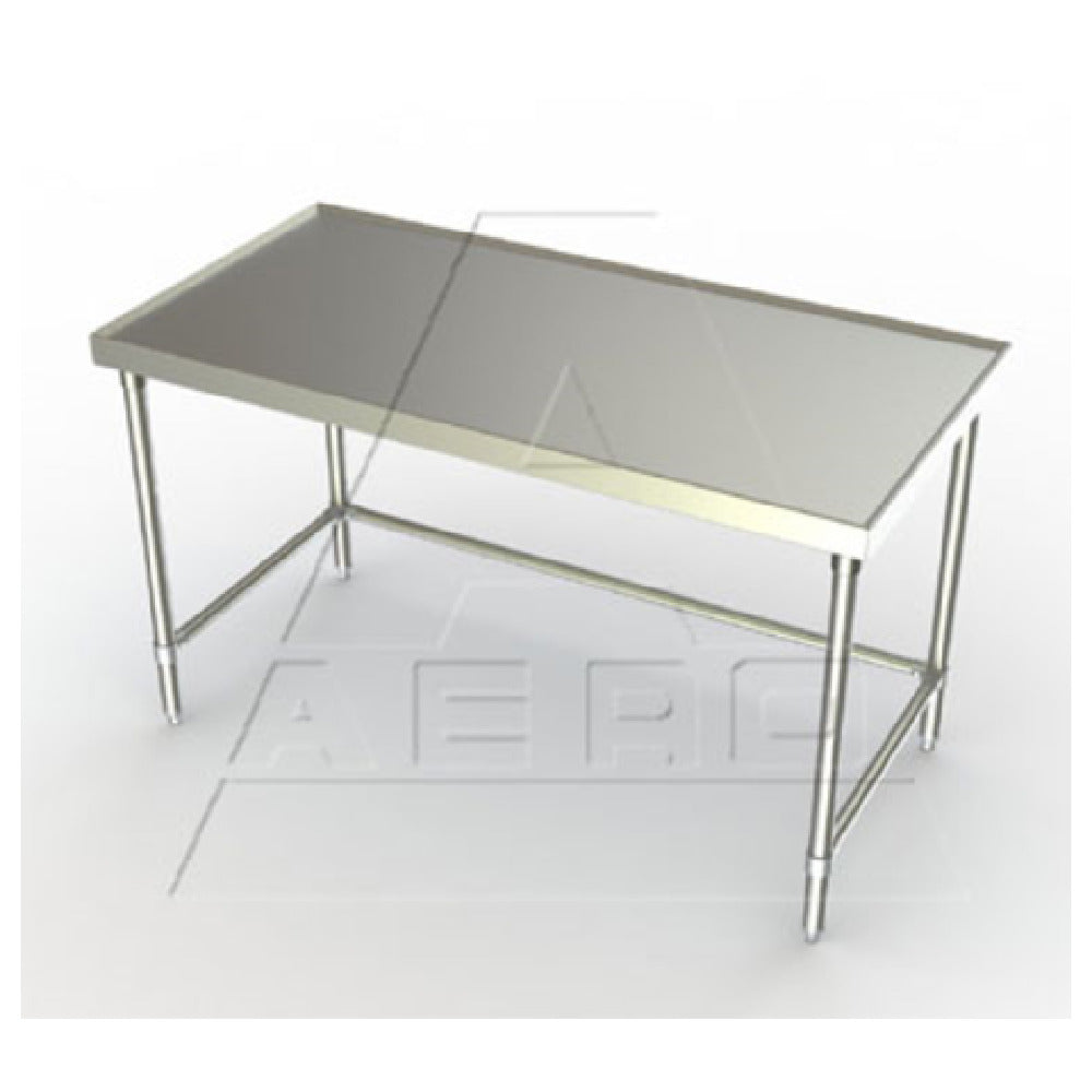 AERO Manufacturing 1TSX-24120 Aerospec™ Work Table 120"W X 24"D X 35"H 14/304 Stainless Steel Top Reinforced With (2) Stainless Steel Box Channels