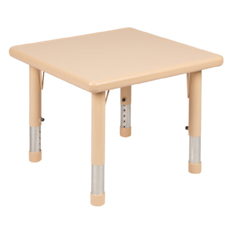 Flash Furniture YU-YCX-002-2-SQR-TBL-NAT-GG Preschool Activity Table 24"W X 24"D X 14-1/2" To 23-3/4" Adjustable Height