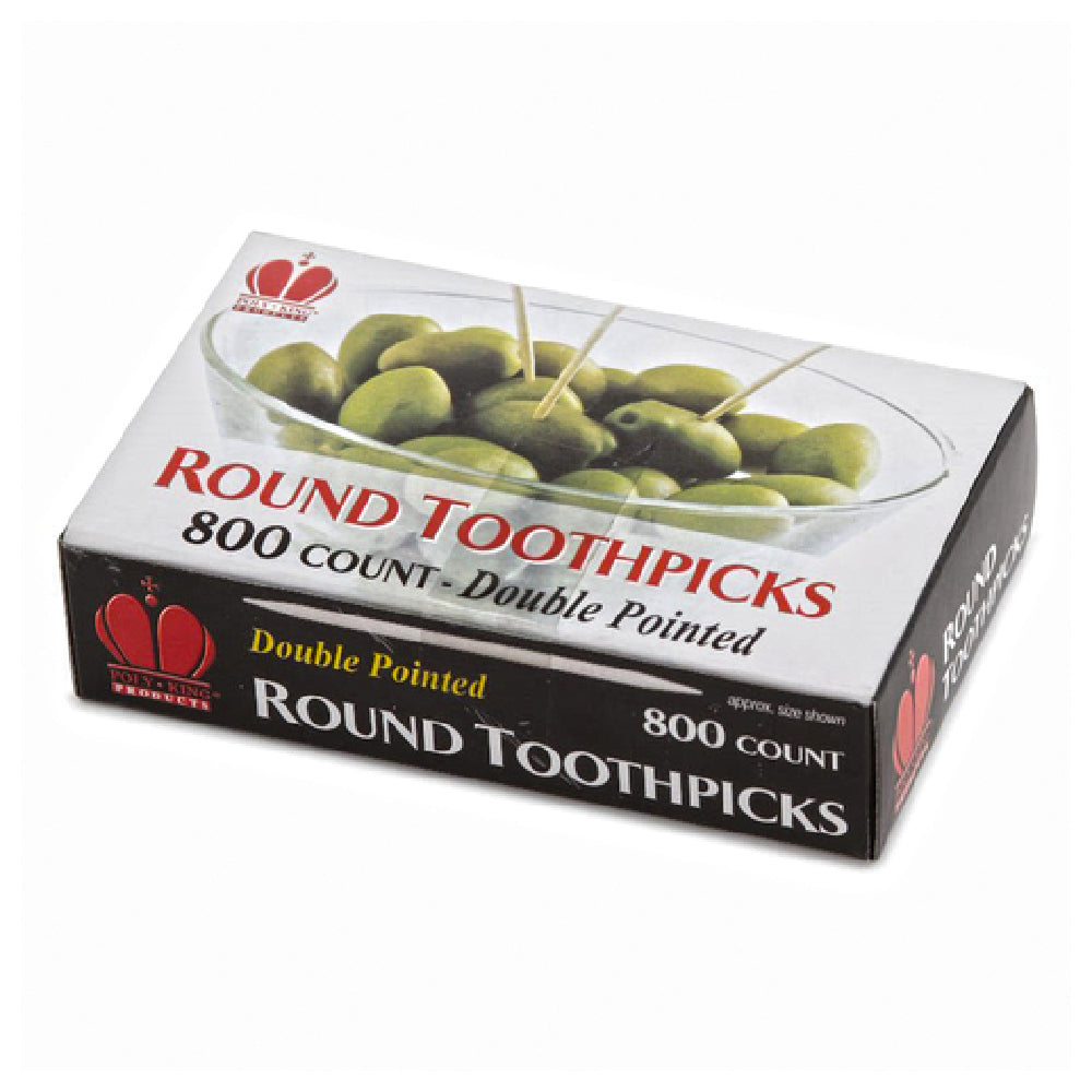 Royal Industries RTRP Toothpick Round Wood (priced Per Box 24 Packs Per Box 800 Toothpicks Per Pack = 19200 Toothpicks Total Per Box)