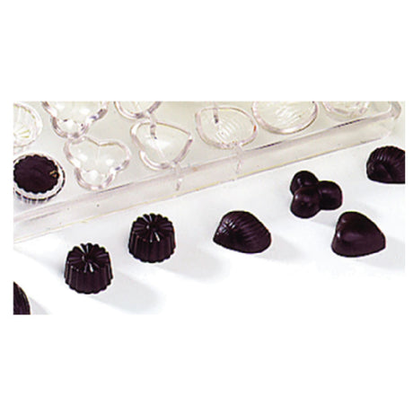 Matfer 380105 Chocolate Mold Assorted Shapes Of Shells Eggs Snails And Hearts