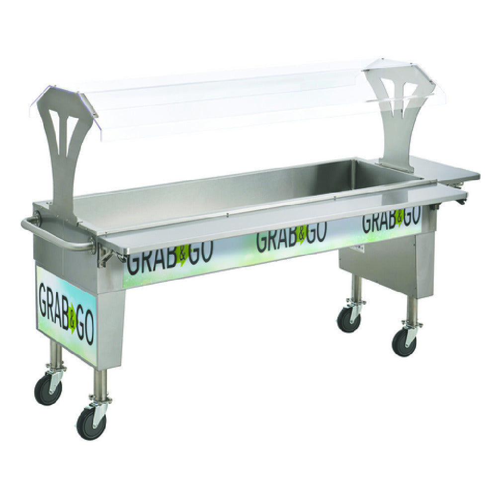 Hubert 108652 - Kratos Adjustable Salad Bar Kit, With Sneezeguard, Side Shelf