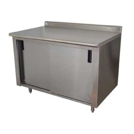 Advance Tabco CF-SS-247M Work Table 84"W X 24"D Cabinet Base With Mid-shelf & Sliding Doors