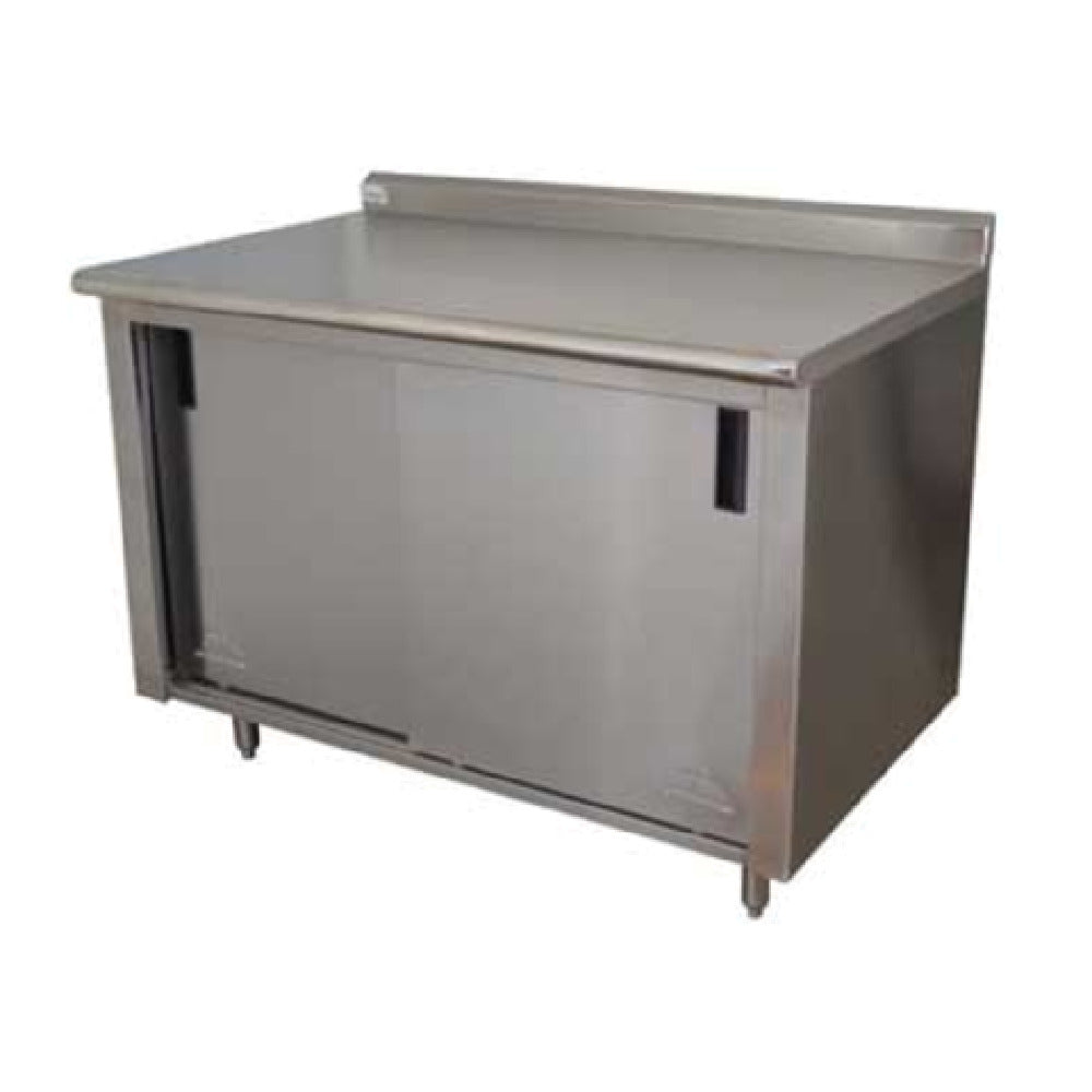 Advance Tabco CF-SS-246M Work Table 72"W X 24"D Cabinet Base With Mid-shelf & Sliding Doors