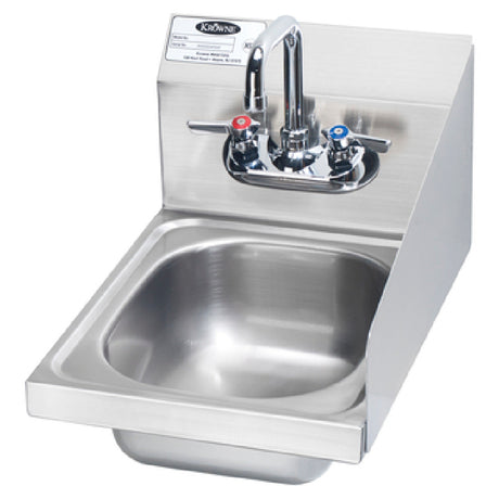 Krowne HS-9-RS Space Saver Hand Sink Wall Mount 12"W X 14-1/4"D X 13-3/8"H