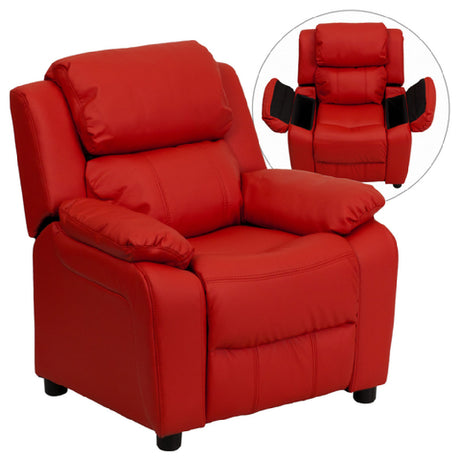 Flash Furniture BT-7985-KID-RED-GG Kids Recliner 25"W X 26"- 39"D X 28"H Contemporary Style