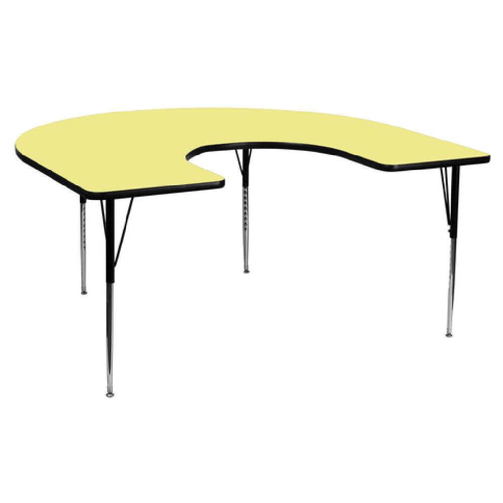 Flash Furniture XU-A6066-HRSE-YEL-T-A-GG Activity Table 66"W X 60"D X 21-1/2" To 30-1/8" Adjustable Height