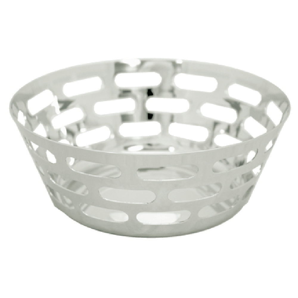 Service Ideas SM-75 Mod18 Steelworks Bread Basket 6-1/2" Dia. X 2-1/2"H Round