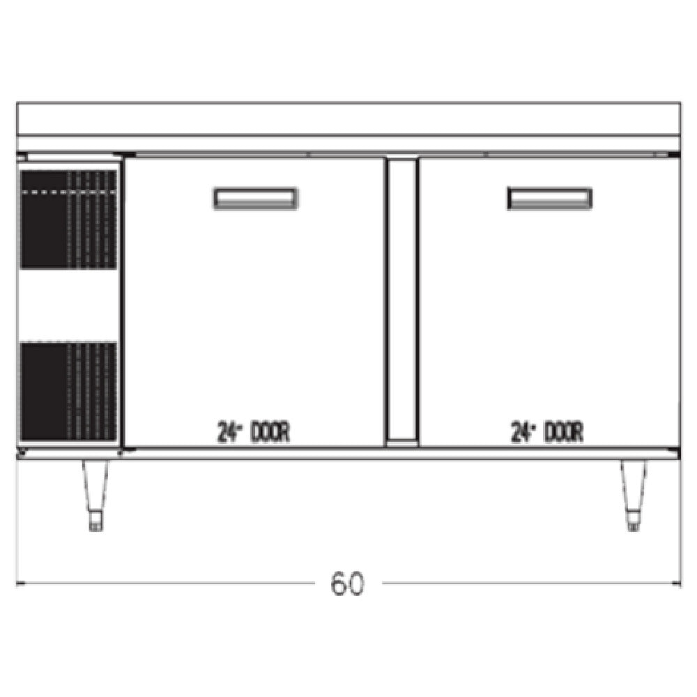 Randell 9205-513 Refrigerated Counter/Work Top Reach-in Two-section