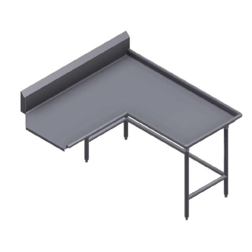 Winholt CDT-14-I-96R - Island Clean Dish Table, Right To Left, 9" High Backsplash With 2" 45⁰ Return