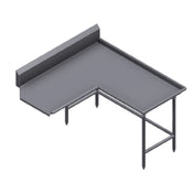 Winholt CDT-14-I-96R - Island Clean Dish Table, Right To Left, 9" High Backsplash With 2" 45⁰ Return