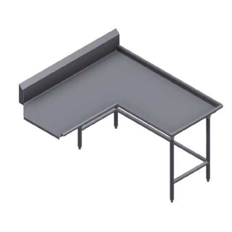 Winholt CDT-14-I-96R - Island Clean Dish Table, Right To Left, 9" High Backsplash With 2" 45⁰ Return