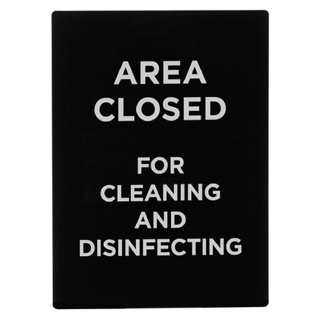 Winco SGN-807 Informational Sign 8-1/2"W X 11-1/2"H "Area Closed For Cleaning & Disinfecting"